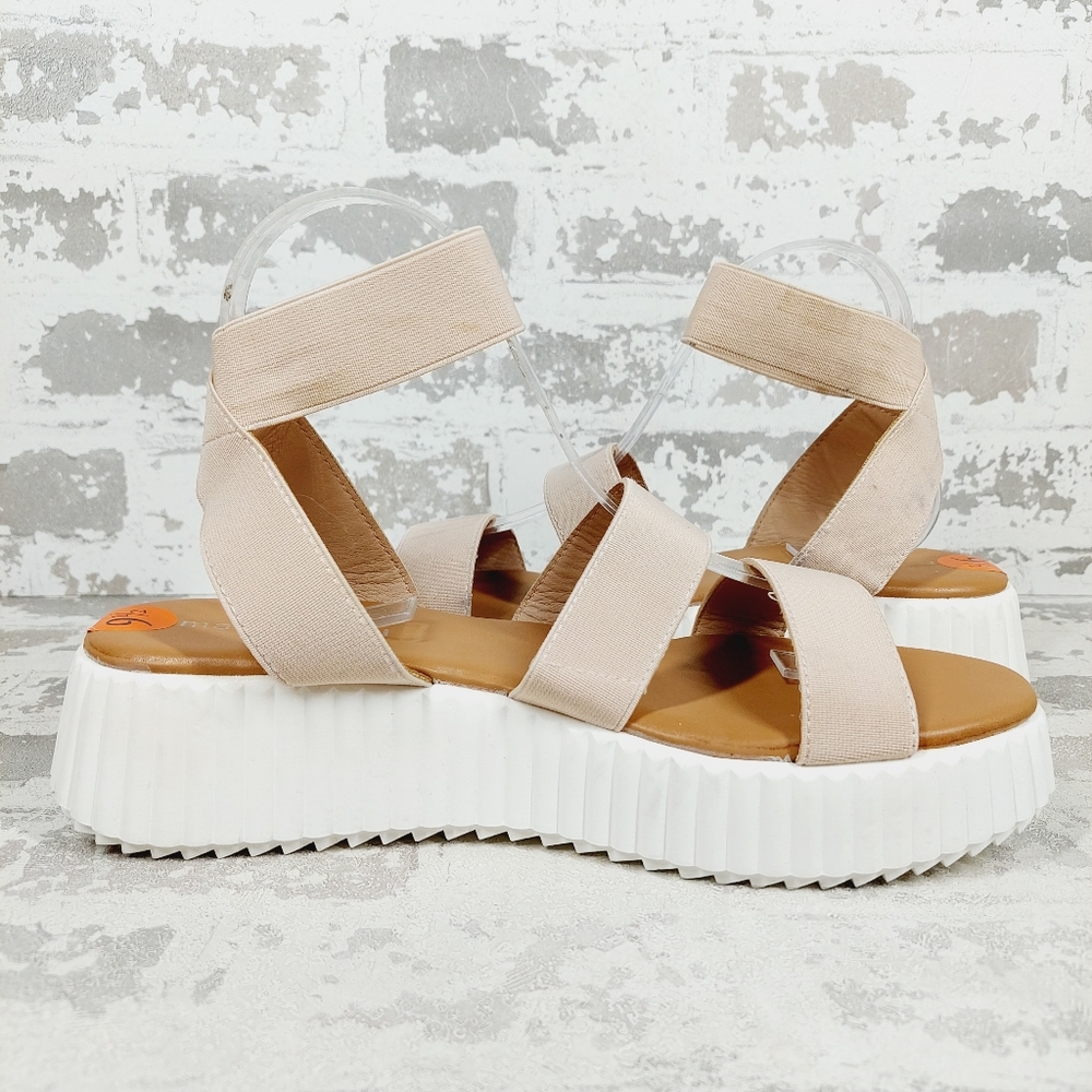 New Madden Girl Pink Platform Elastic Strappy Sandals A36 - Picture 4 of 12